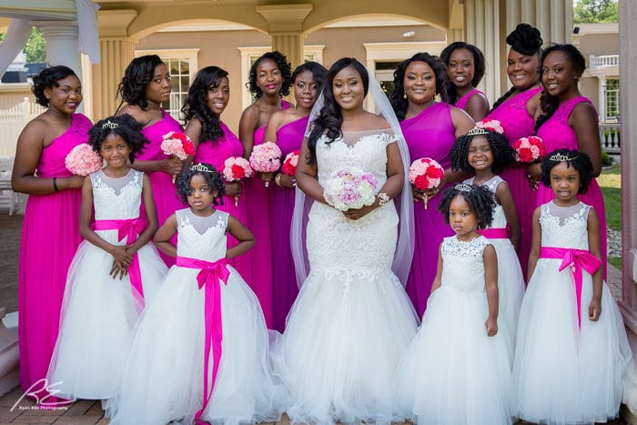 The ladies, so gorgeous in their colorful bridesmaids dresses and our flowers girls too.