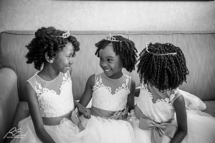 And a cute moment with the flower girls.