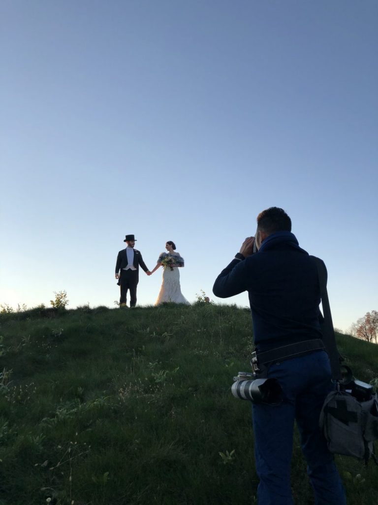 Behind the scenes wedding photography